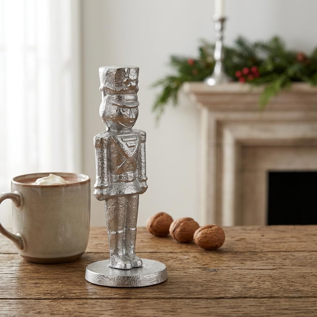 Clara Silver Cast Iron Nutcracker Figurine - Large