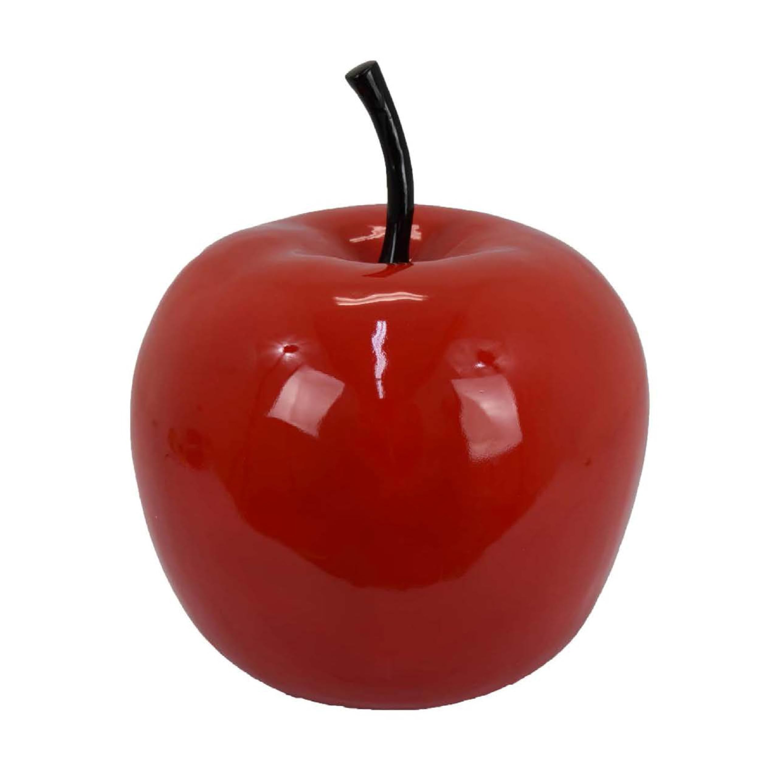 Masu Tabletop Accent Decor, 16 Inch Apple Design Glossy Red Resin Body