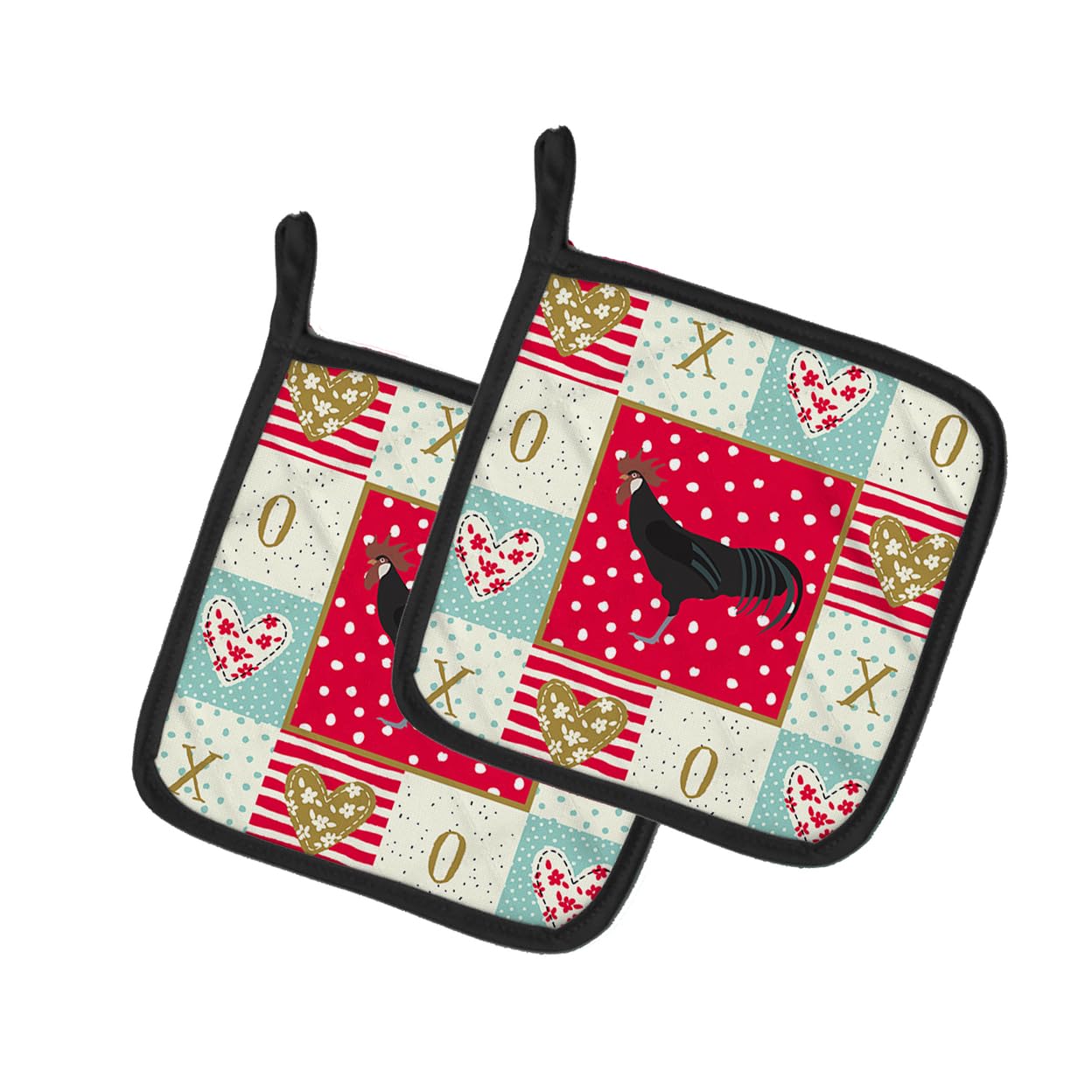 Minorca Ctalalan Chicken Love Pair of Pot Holders