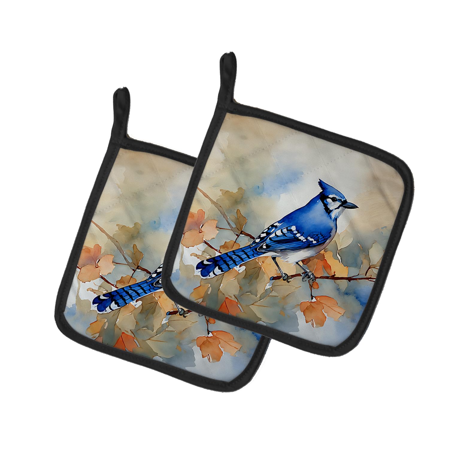 Blue Jay Pair of Pot Holders