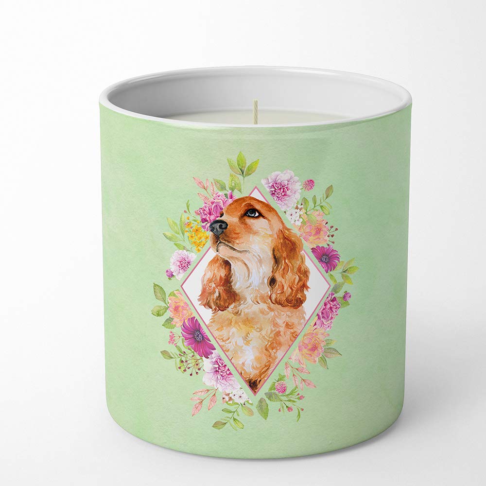 Chow Chow #2 Green Flowers 10 oz Decorative Soy Candle
