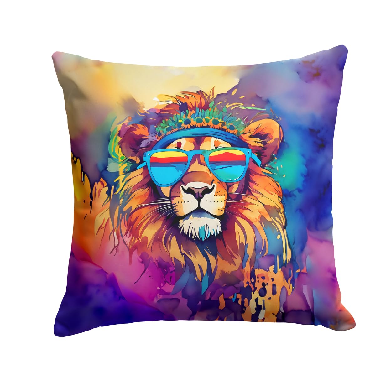 Hippie Animal Lion Throw Pillow