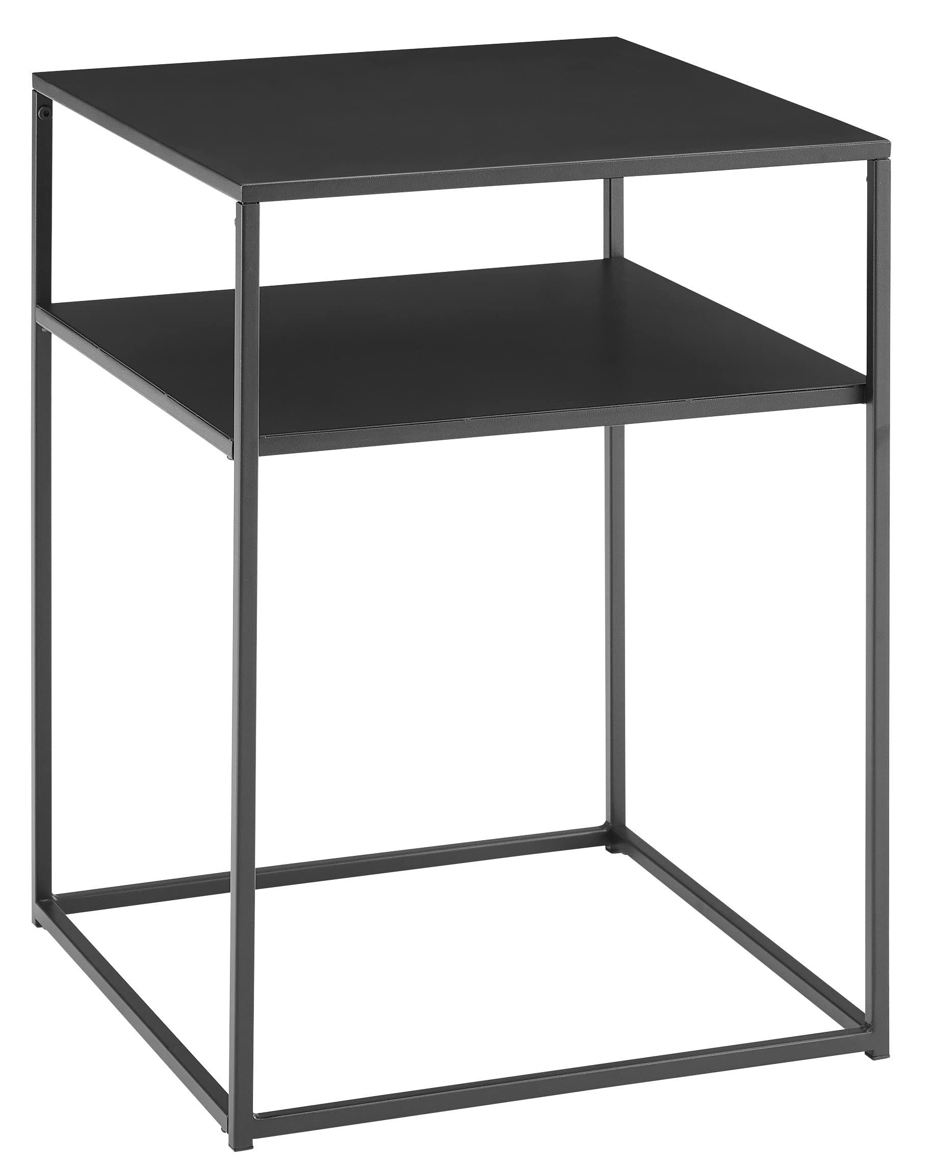 Crosley Furniture Braxton Small Side End Table With Storage Shelf For Living Room, Matte Black