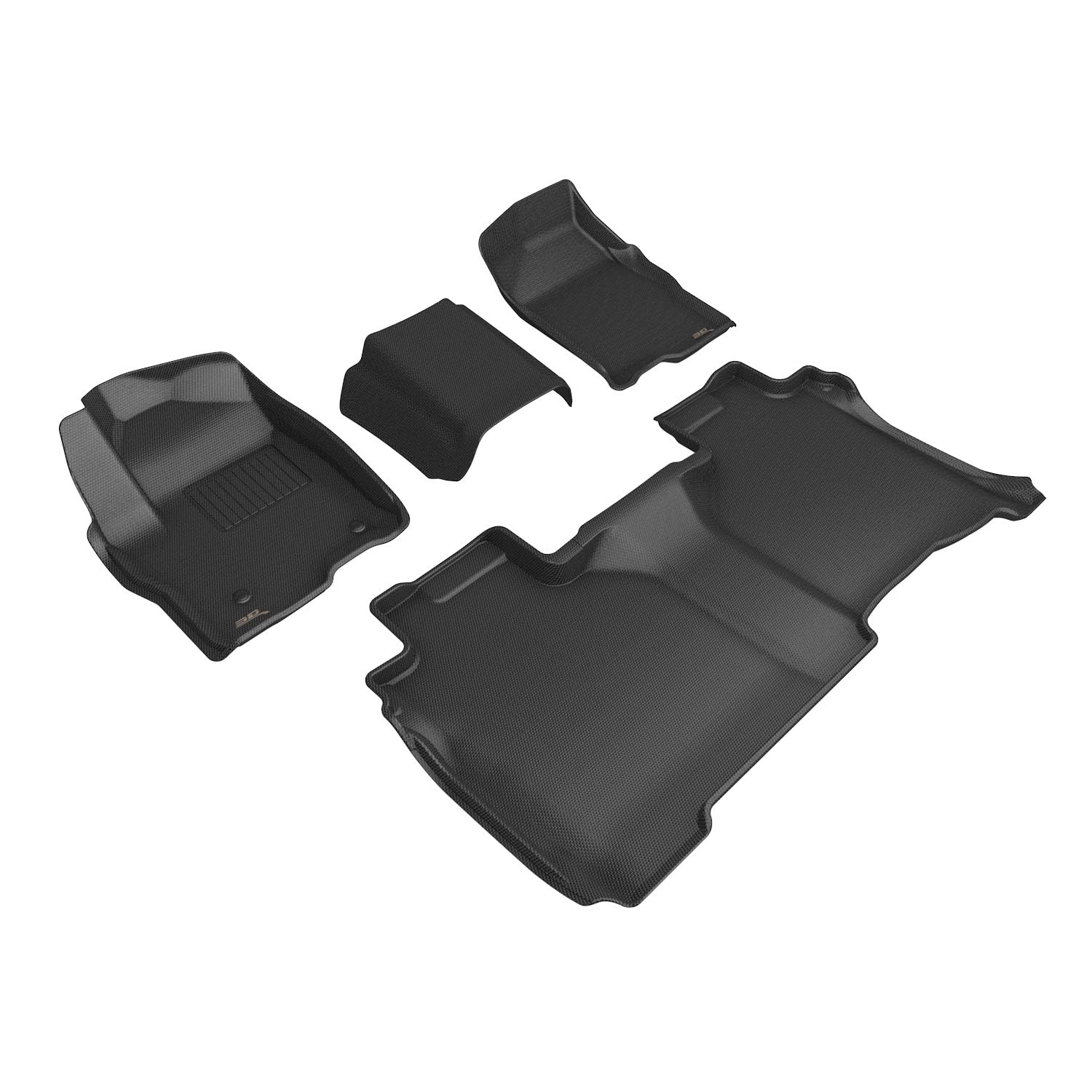 3D MAXpider Compatible with CHEVROLET SILVERADO DOUBLE CAB BENCH SEATS 2025-2026 KAGU BLACK R1 R2