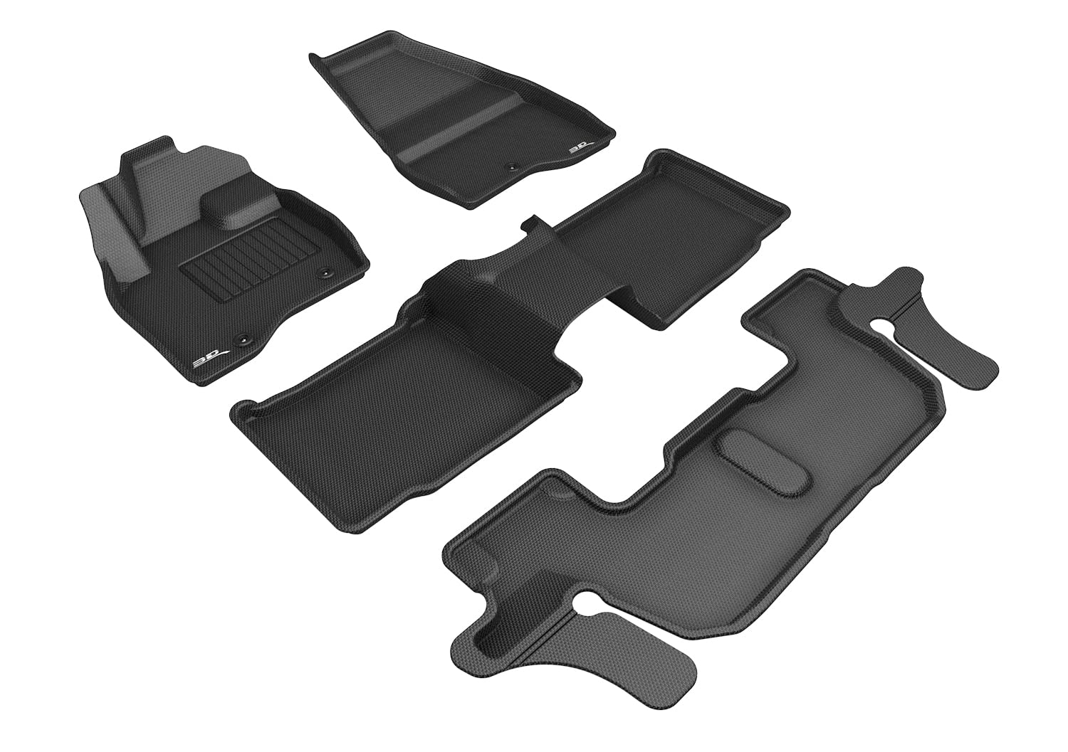 3D MAXpider FORD EXPLORER WITH 2ND ROW CENTER CONSOLE 2017-2019 KAGU BLACK R1 R2 R3 (SINGLE POST ON FRONT PASSENGERS FLOOR)