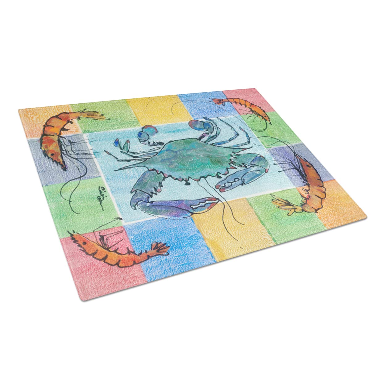 Crab Glass Cutting Board Large