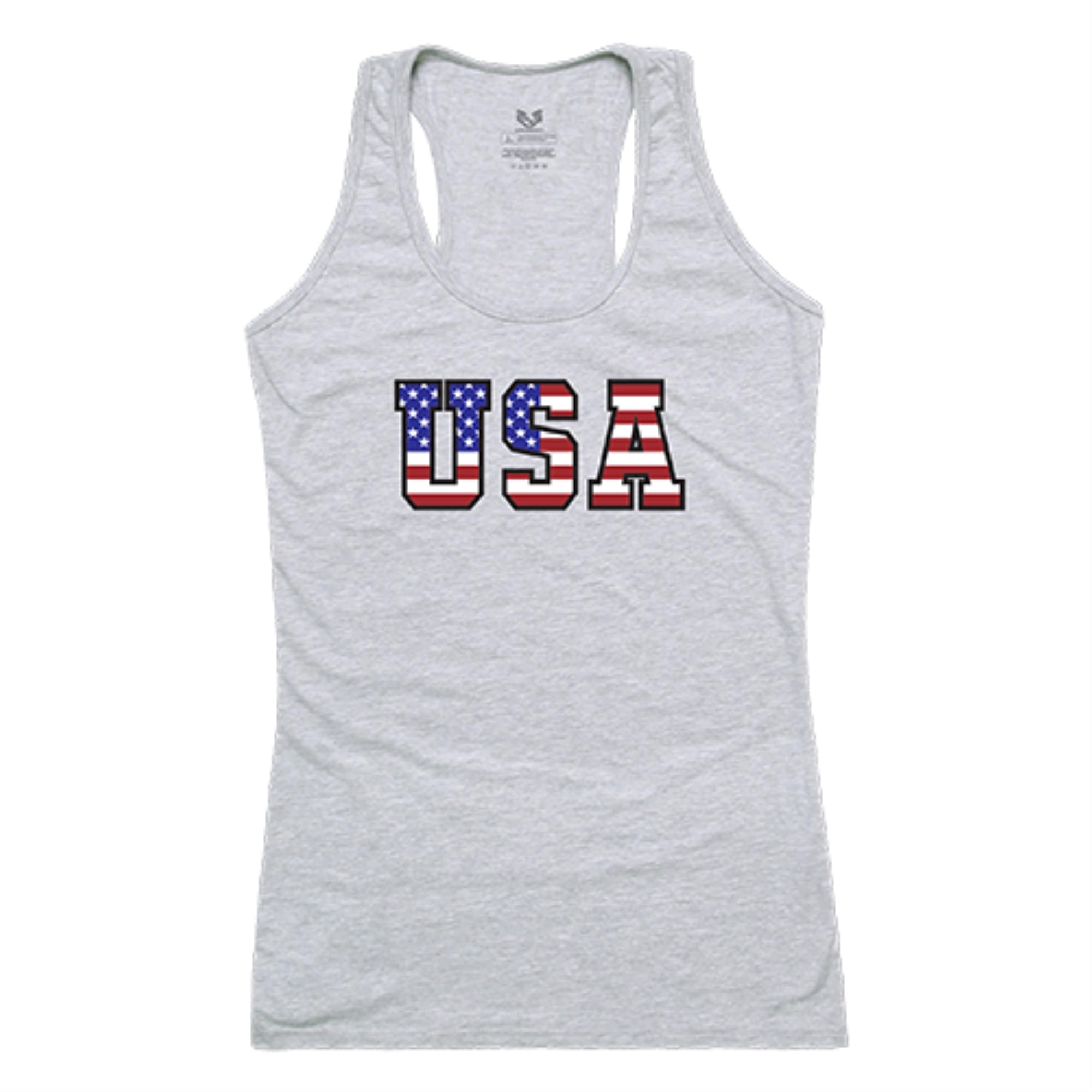 Graphic Tank, Flag Text 2, H.Grey, 2X