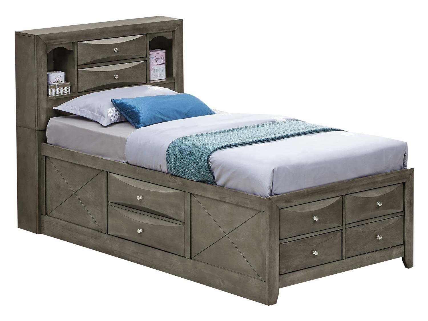 Marilla Gray Twin Panel Beds