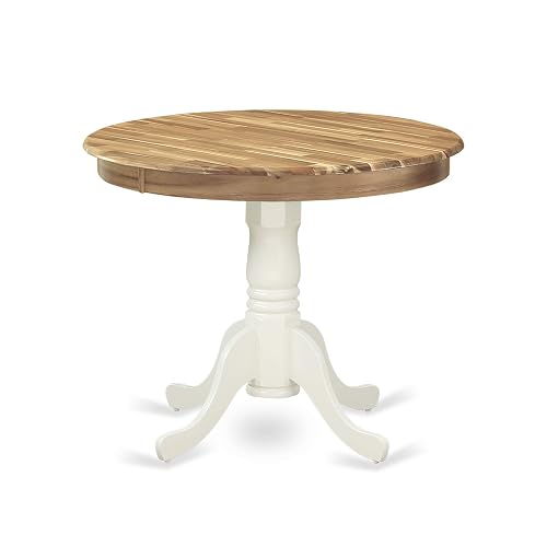 Yardlio Elegant Antique Dining Table - Acacia Wood, 36 Round