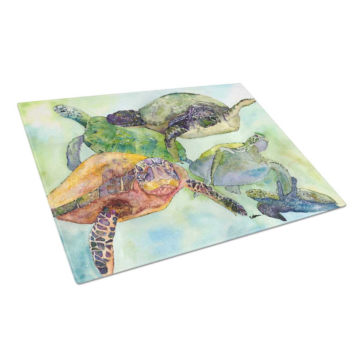 Turtle Glass Cutting Board Large