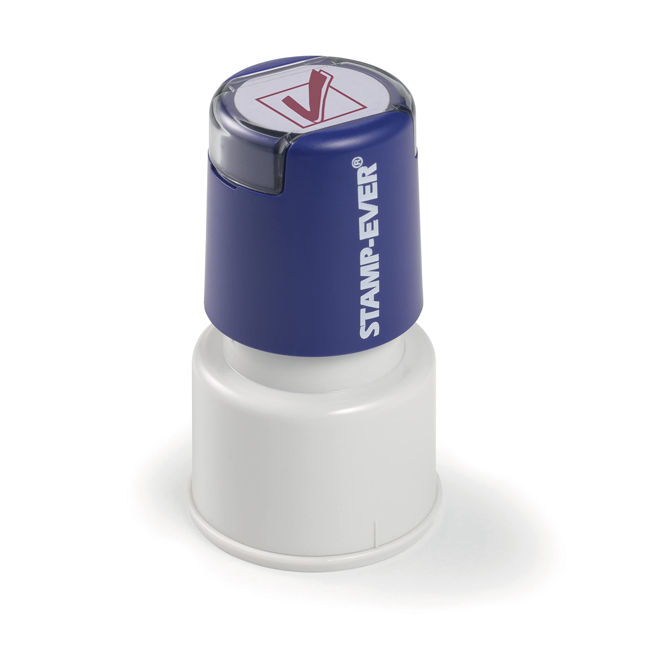 Stamp-Ever Pre-Inked Message Stamp - Checkmark, Red Ink - Impression Size: 3/4 Round