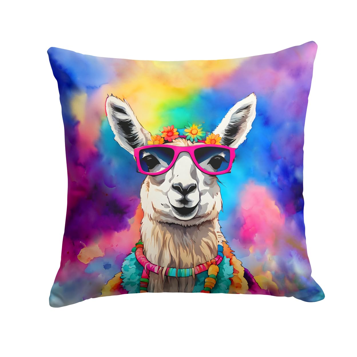 Hippie Animal Llama Throw Pillow