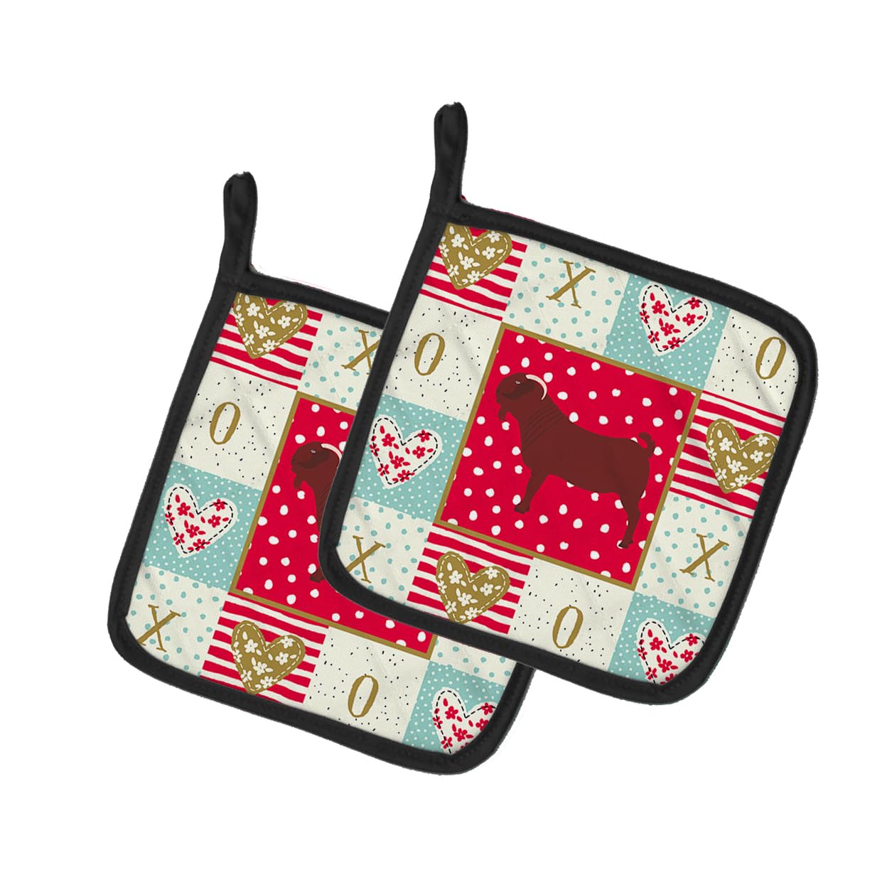 Kalahari Red Goat Love Pair of Pot Holders