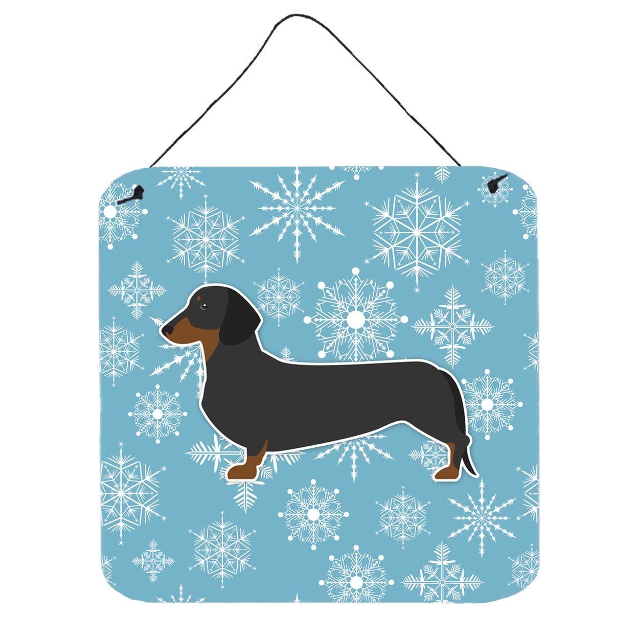 Winter Snowflake Design with Dog Art Wall or Door Hanging Prints