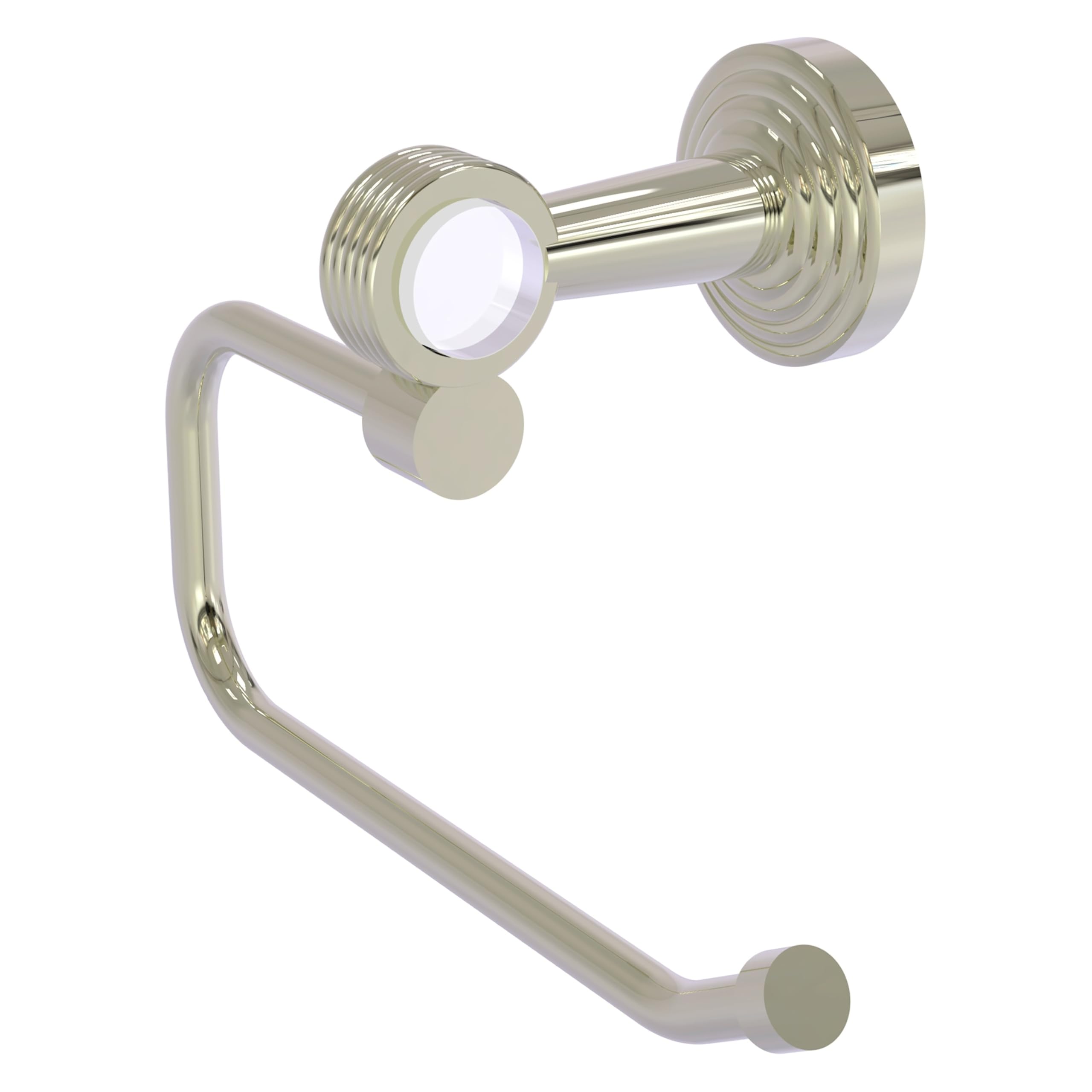 Pacific Beach Collection European Style Toilet Tissue Holder with Groovy Accents - Polished Nickel