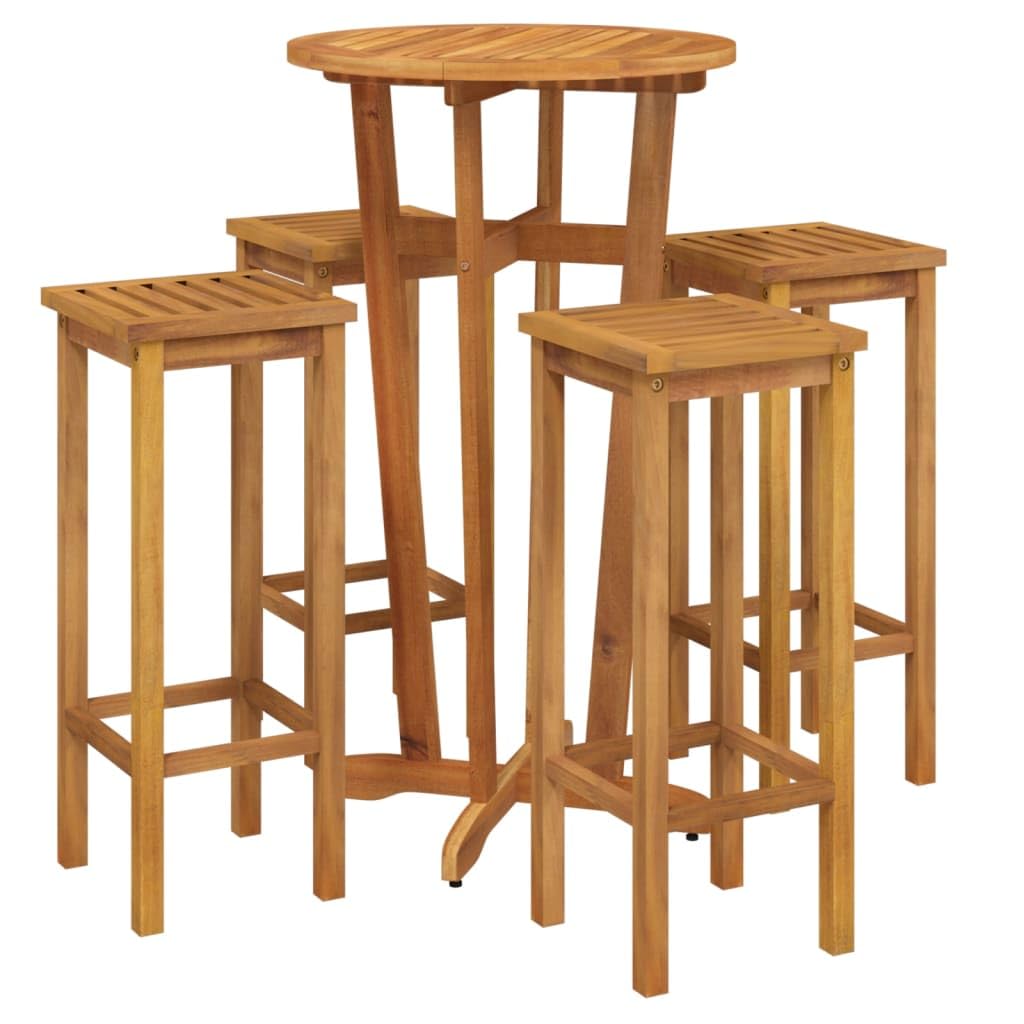 vidaXL 5 Piece Patio Dining Set Solid Wood Acacia