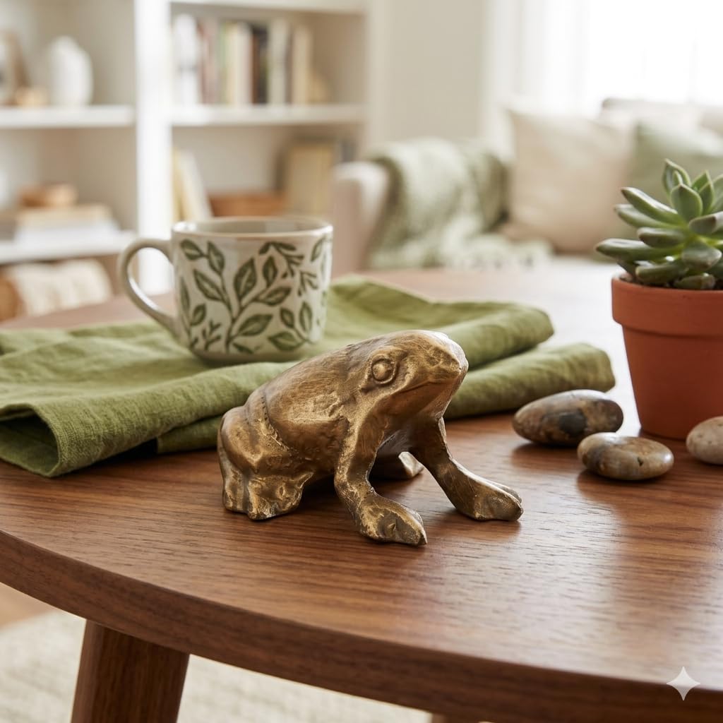 Verdor Golden Frog Cast Iron Decor