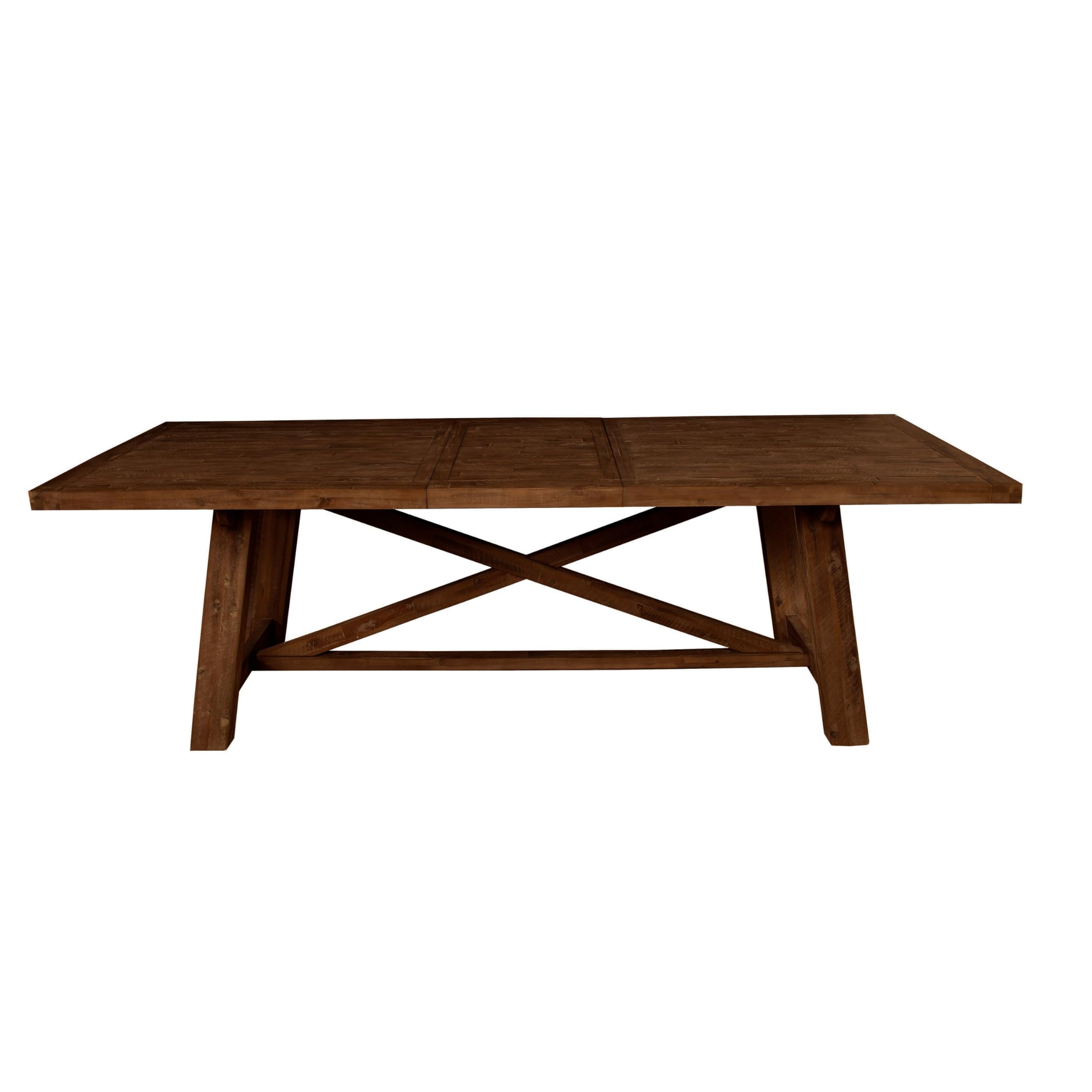 Bela Dining Table, 83-103 Inch Removable Leaf, Brown Acacia Wood