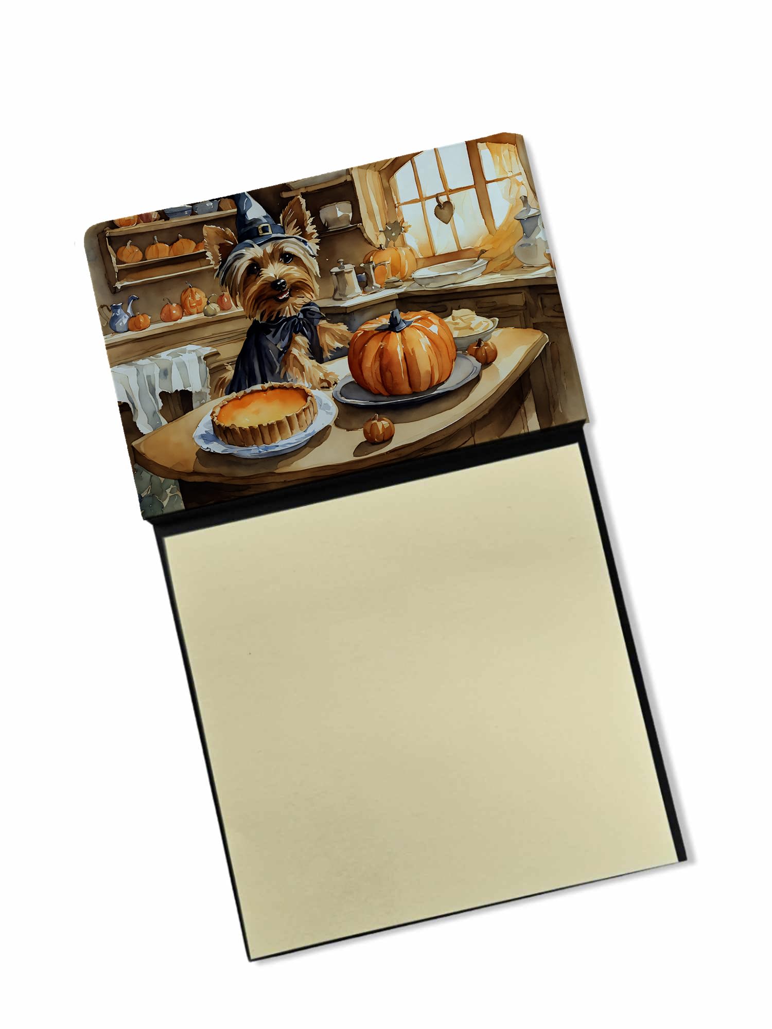 Silky Terrier Fall Kitchen Pumpkins Sticky Note Holder