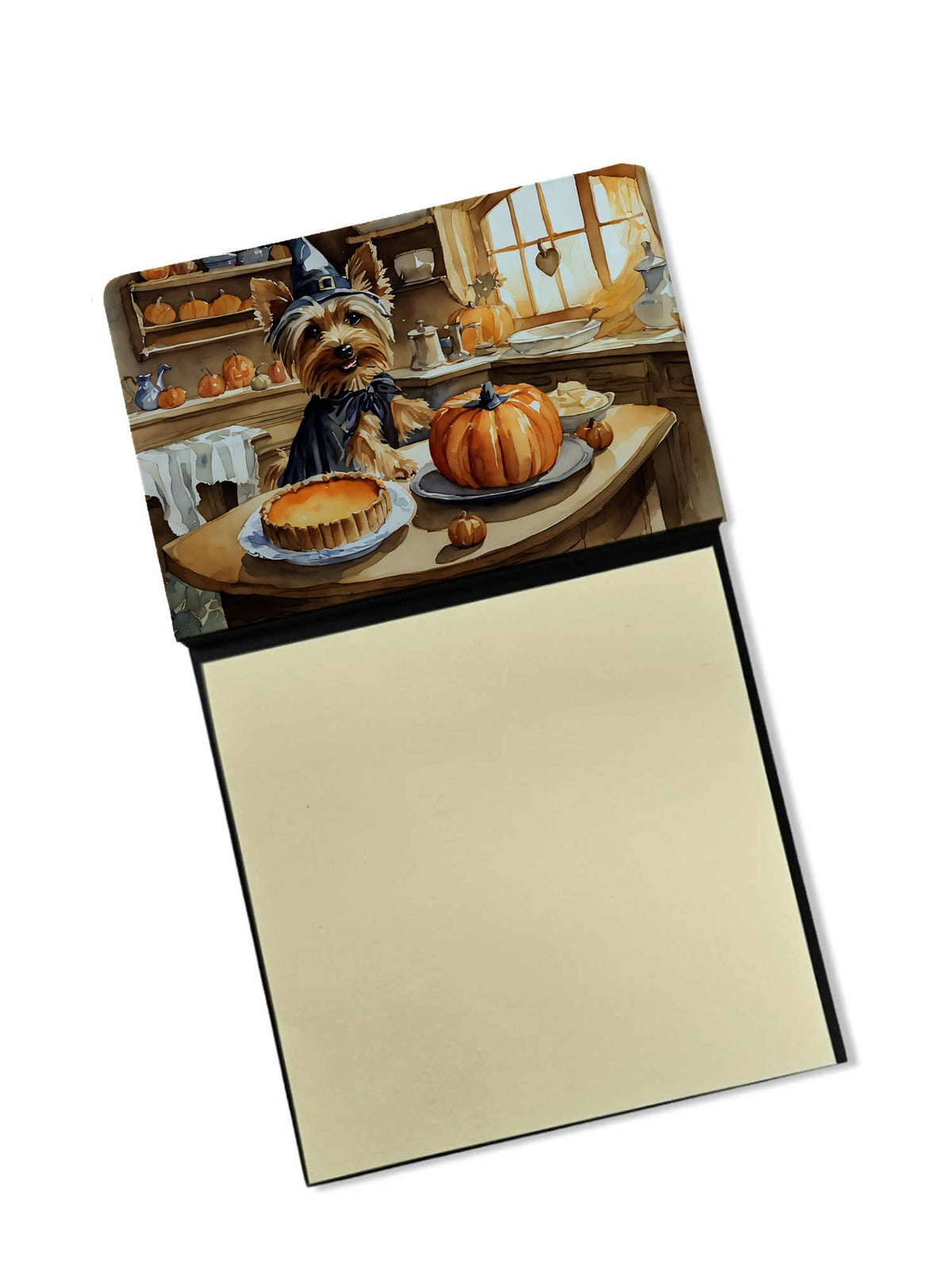 Silky Terrier Fall Kitchen Pumpkins Sticky Note Holder