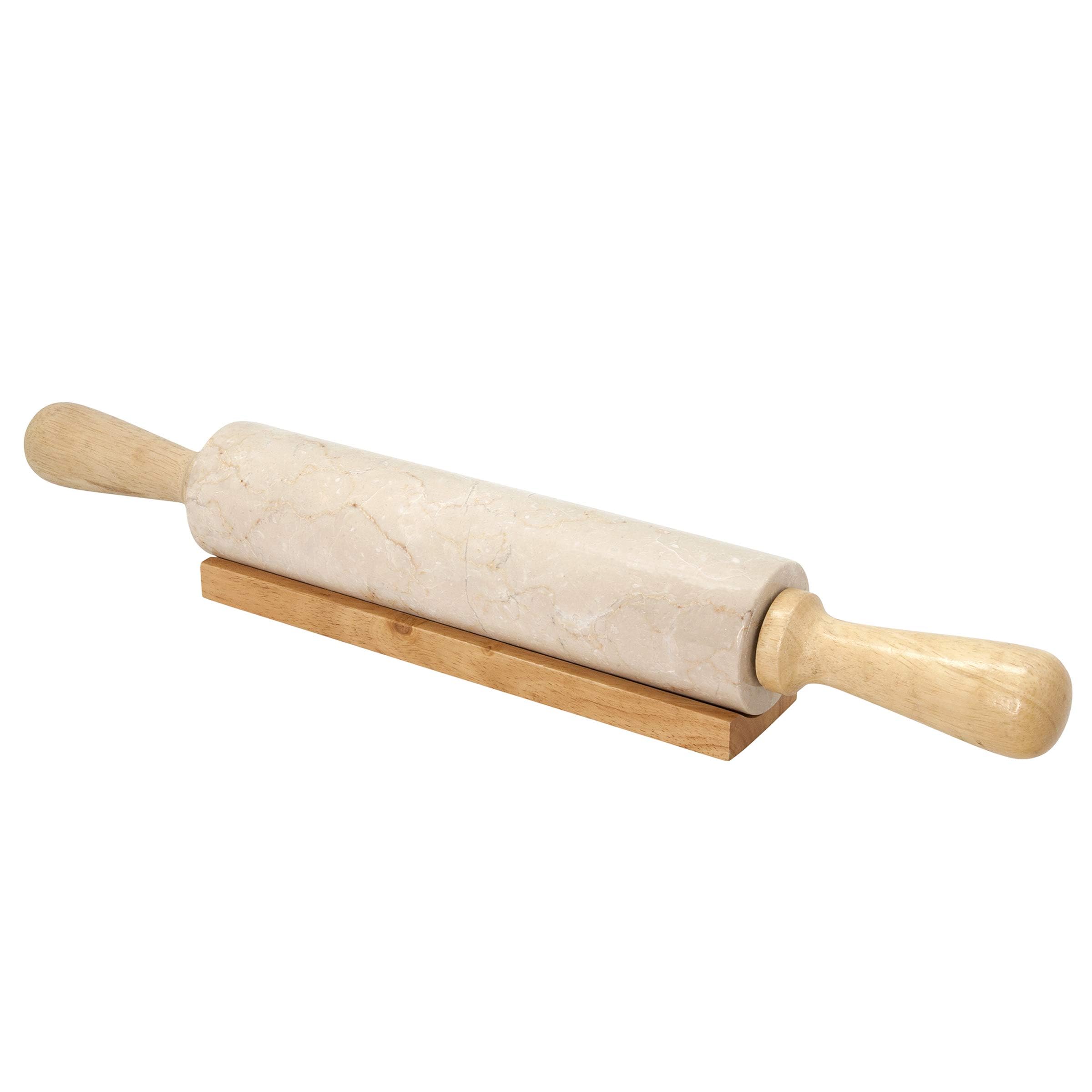 Champagne 18″ Deluxe Rolling Pin w/Wood Cradle