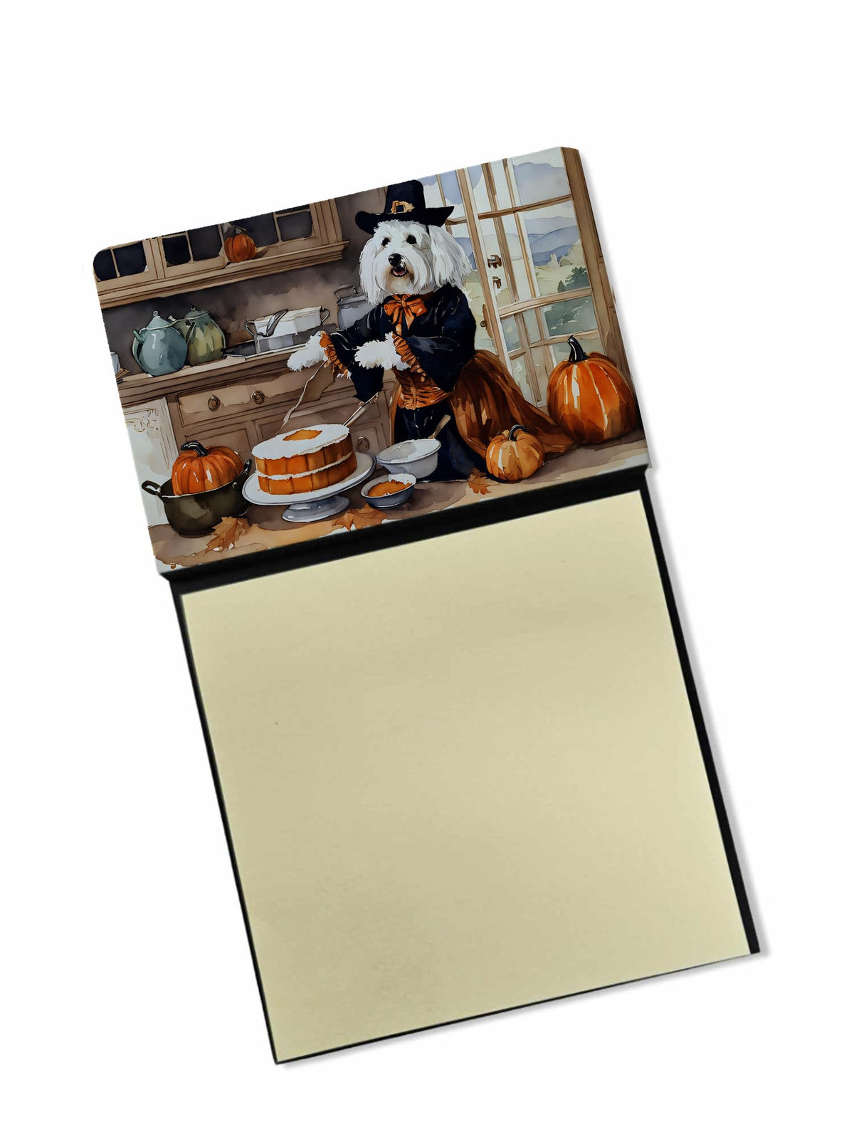 Coton De Tulear Fall Kitchen Pumpkins Sticky Note Holder