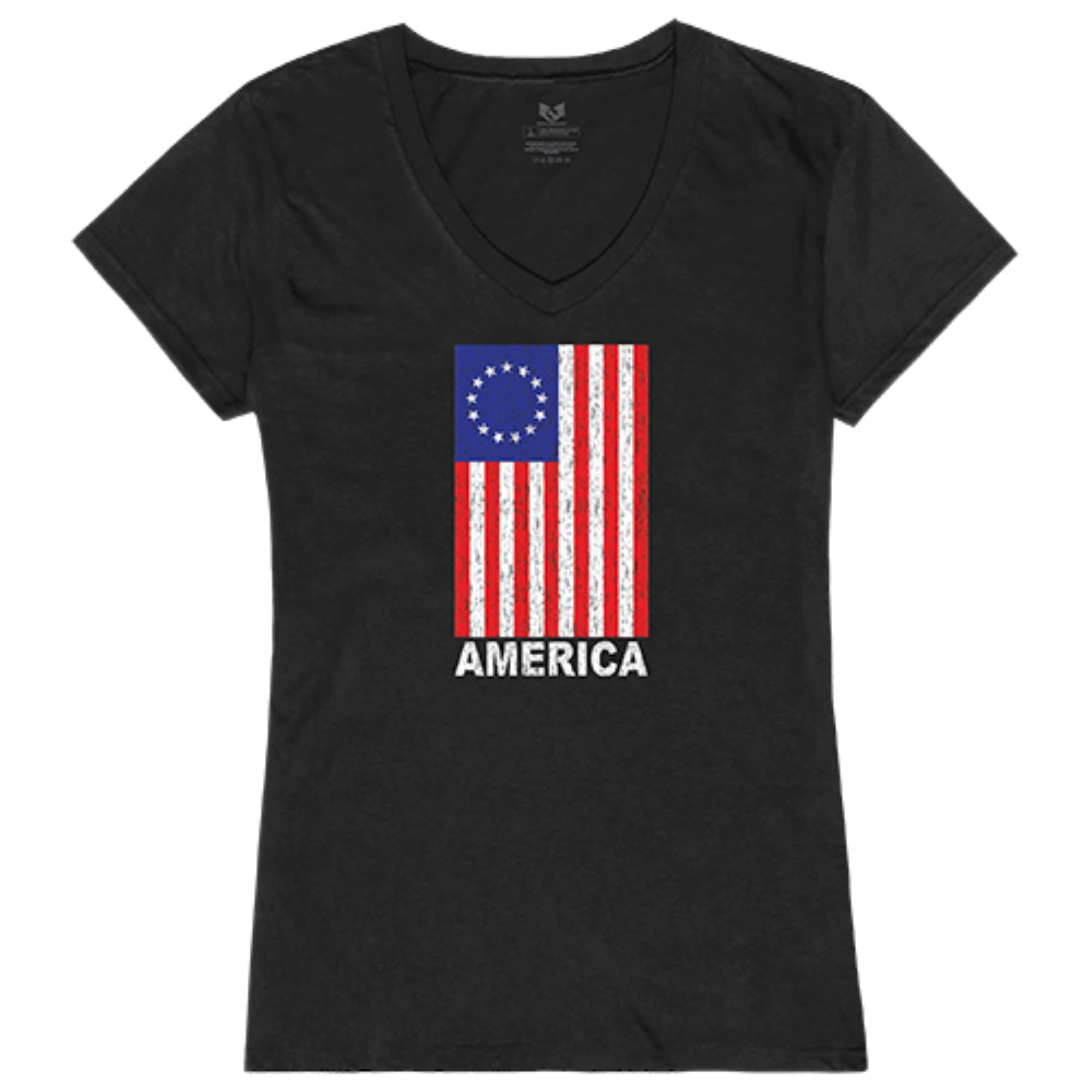 Graphic V-Neck, America, Black, L