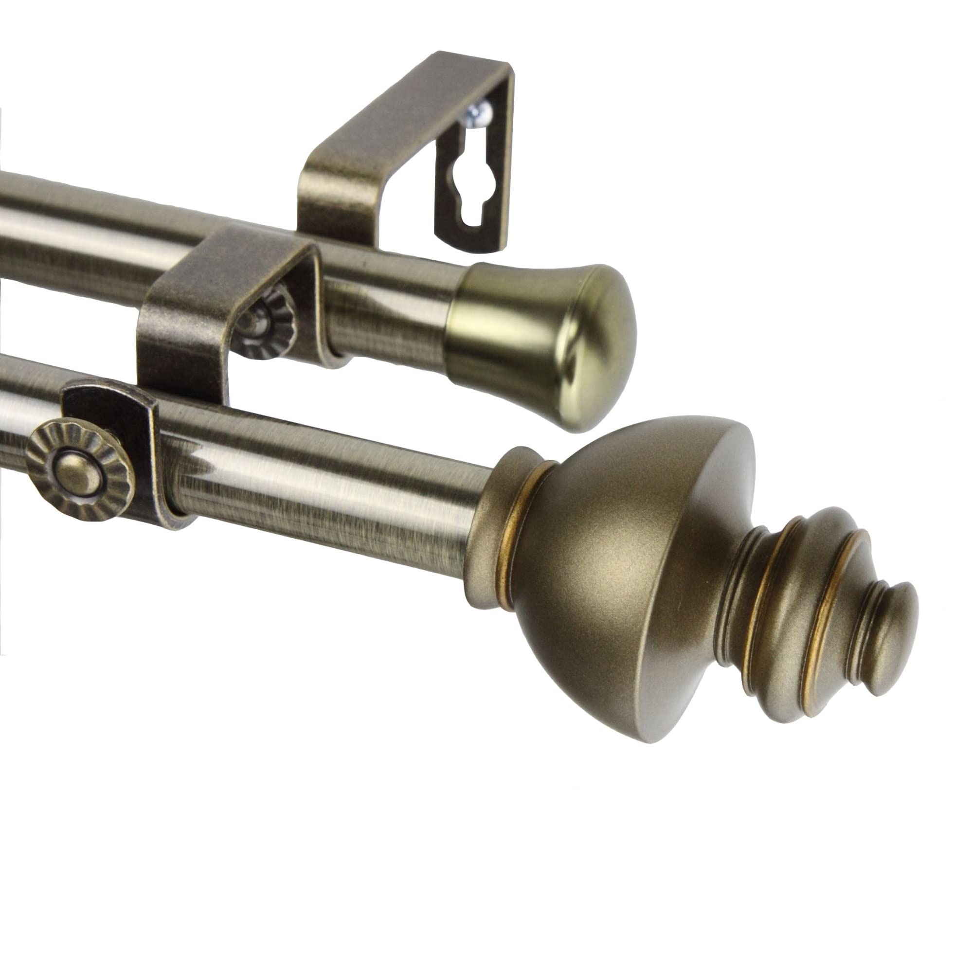 Scion Double Curtain Rod 3/4 inch dia. 28-48 - Antique Gold