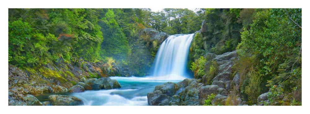 Tawhai Falls, New Zealand (detail)-Paper Art-38x14”