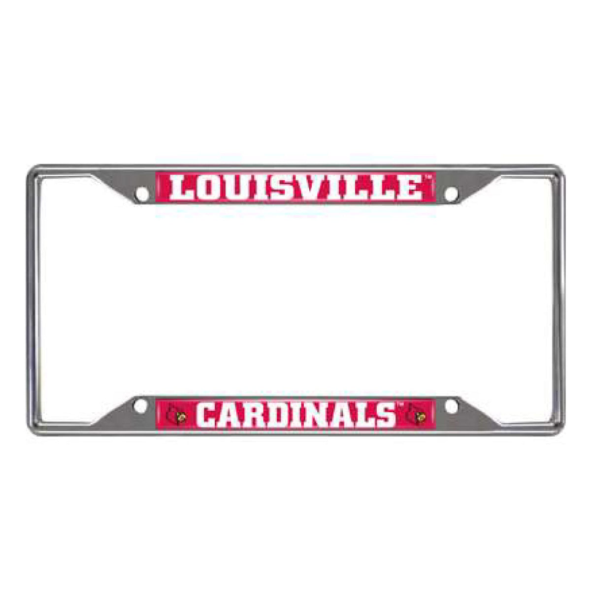 Fanmats 14820 Ncaa University Of Louisville Cardinals Chrome License Plate Frame , 6.25X12.25