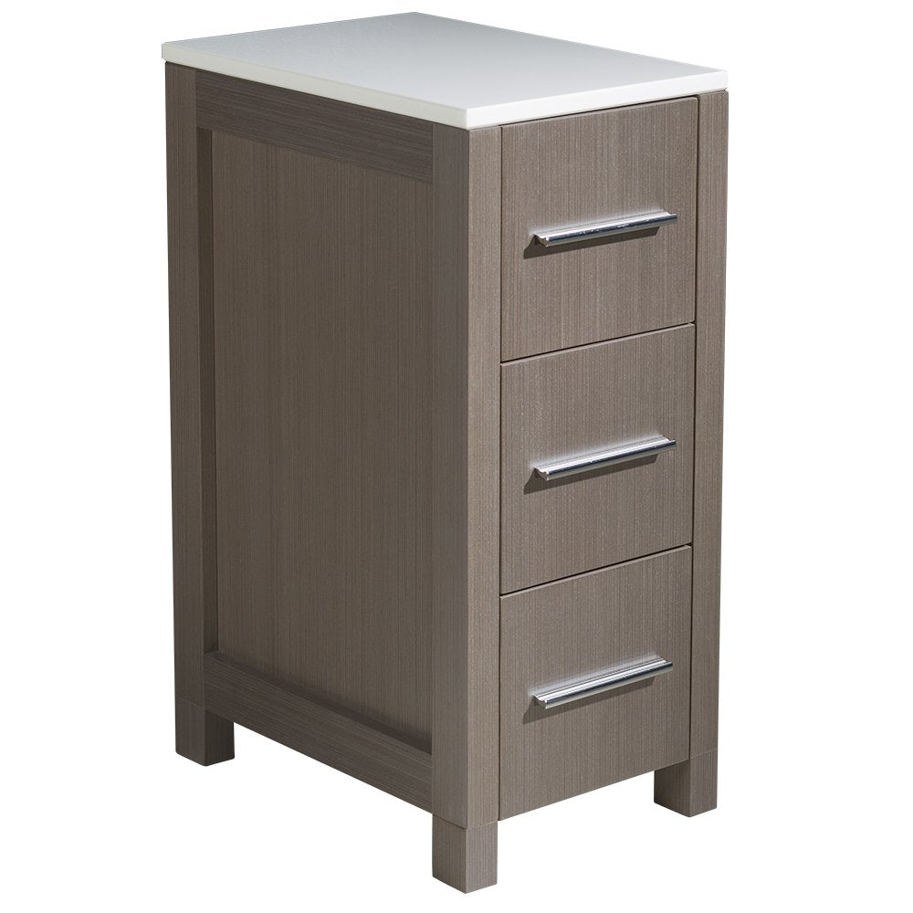 Fresca Bath Torino Bathroom Linen Side Cabinet, 12, Gray Oak