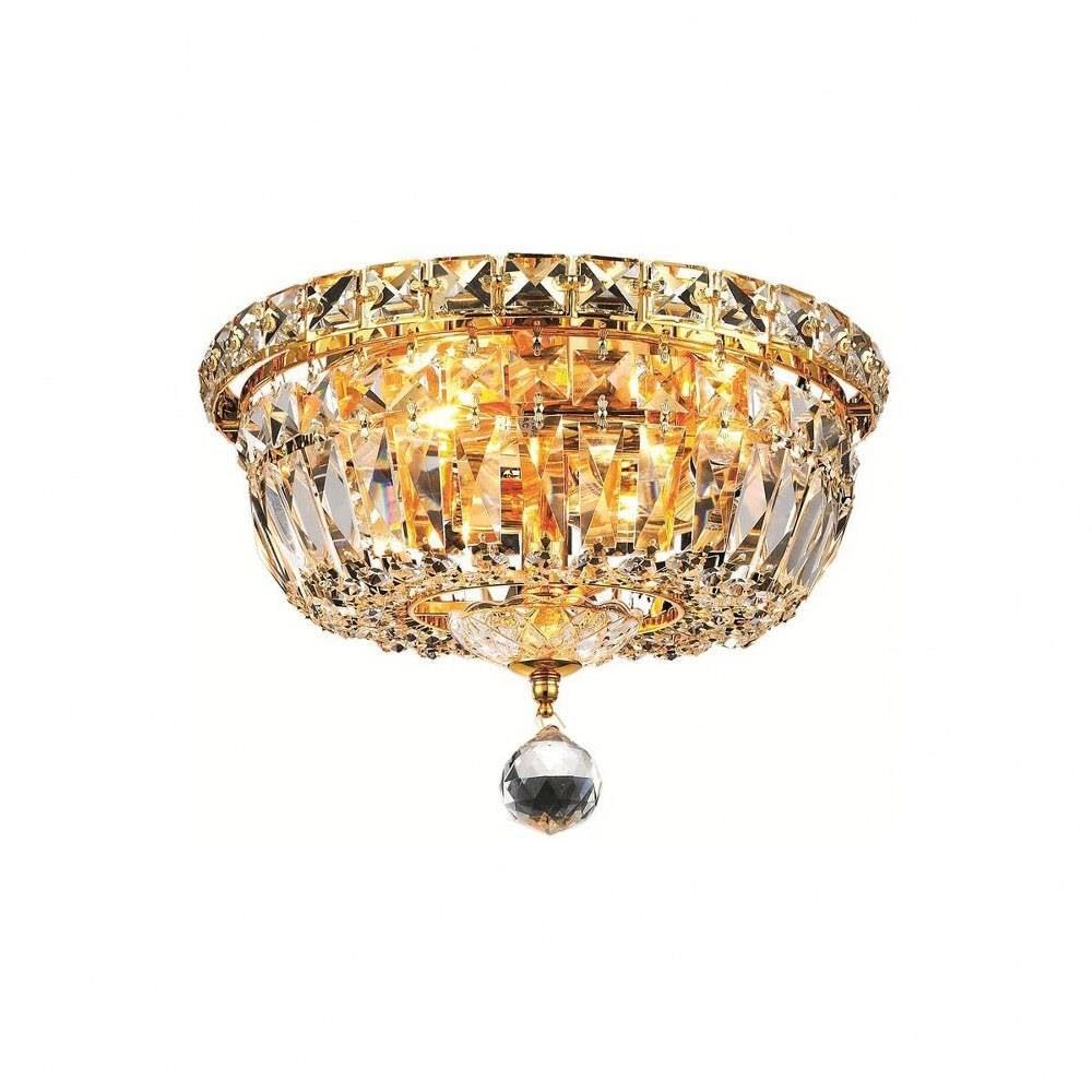 Tranquil 4 light Gold Flush Mount Clear Royal Cut Crystal