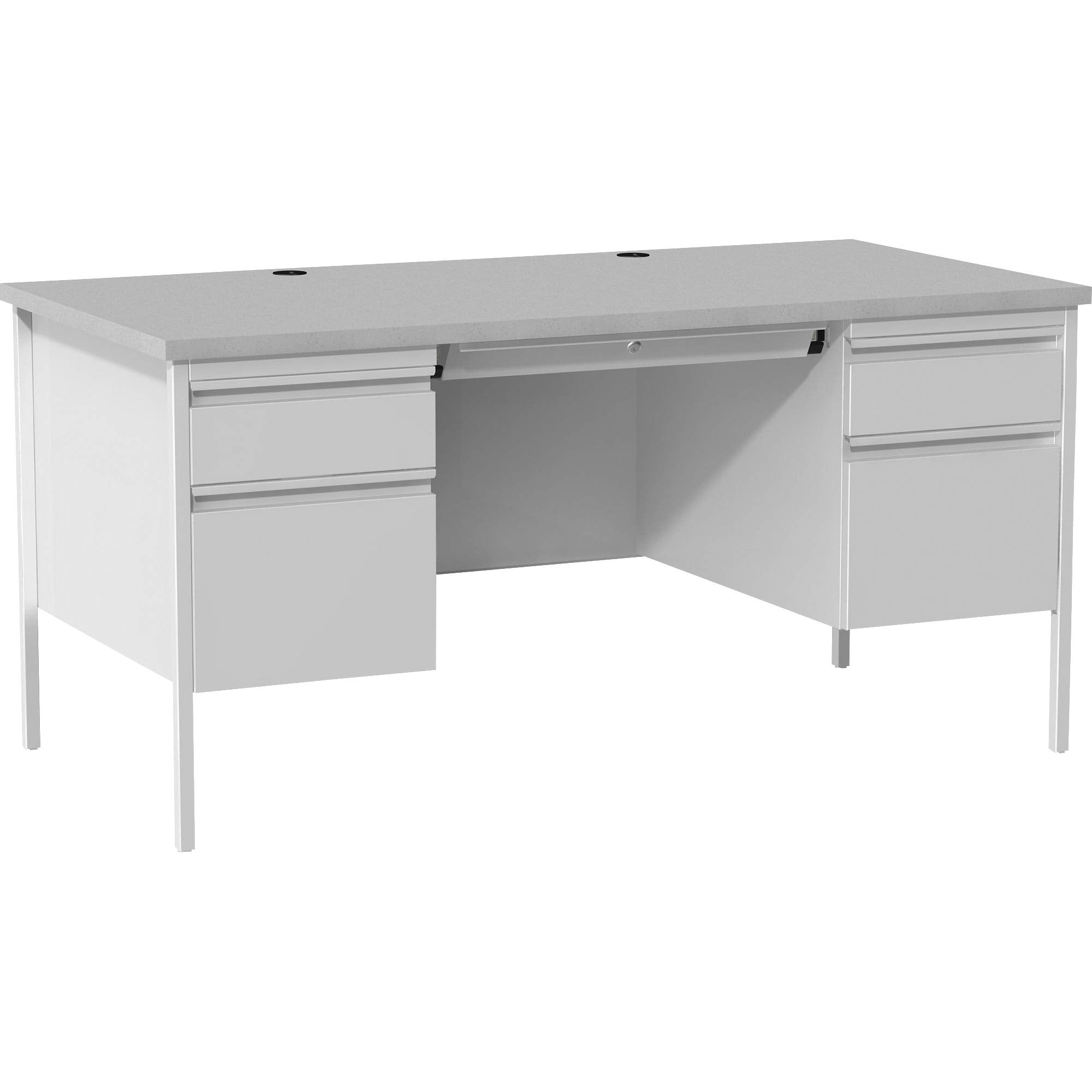 Lorell LLR60935 - Grey Double Pedestal Steel/Laminate Desk