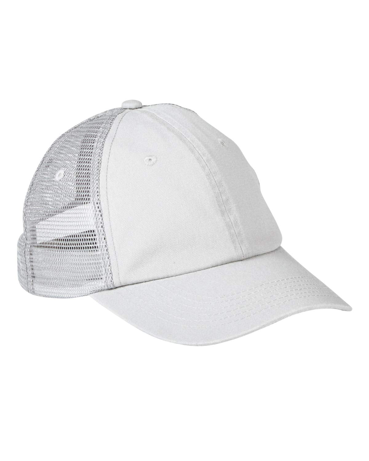 VB101 | VIBE- Cotton mid-weight twill crown and visor with nylon mesh back panels, six panel, unstructured, low-profile cap with heavy enzyme wash and dyed to match snap back cloure. - GREY