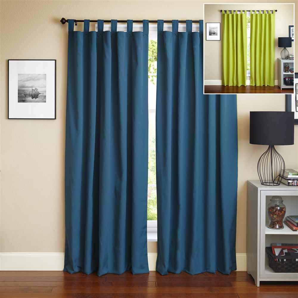 108-inch by 52-inch Two-Tone Twill Reversible Drapery Panels (Set of 2)