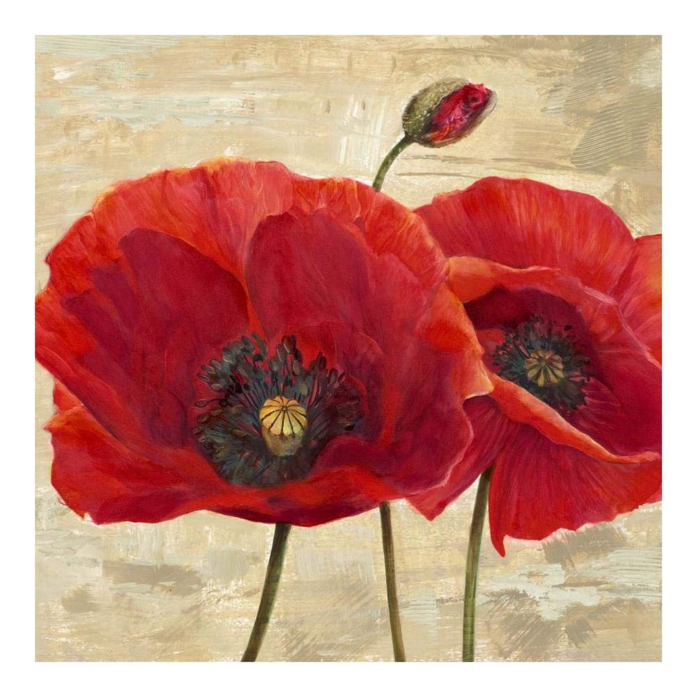Red Poppies (detail II)-Paper Art-20x20”