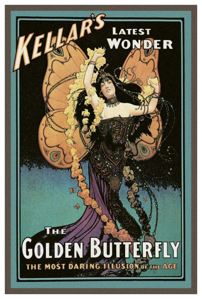 Magicians: Golden Butterfly: Kellars Latest Wonder-Paper Art-42x62”