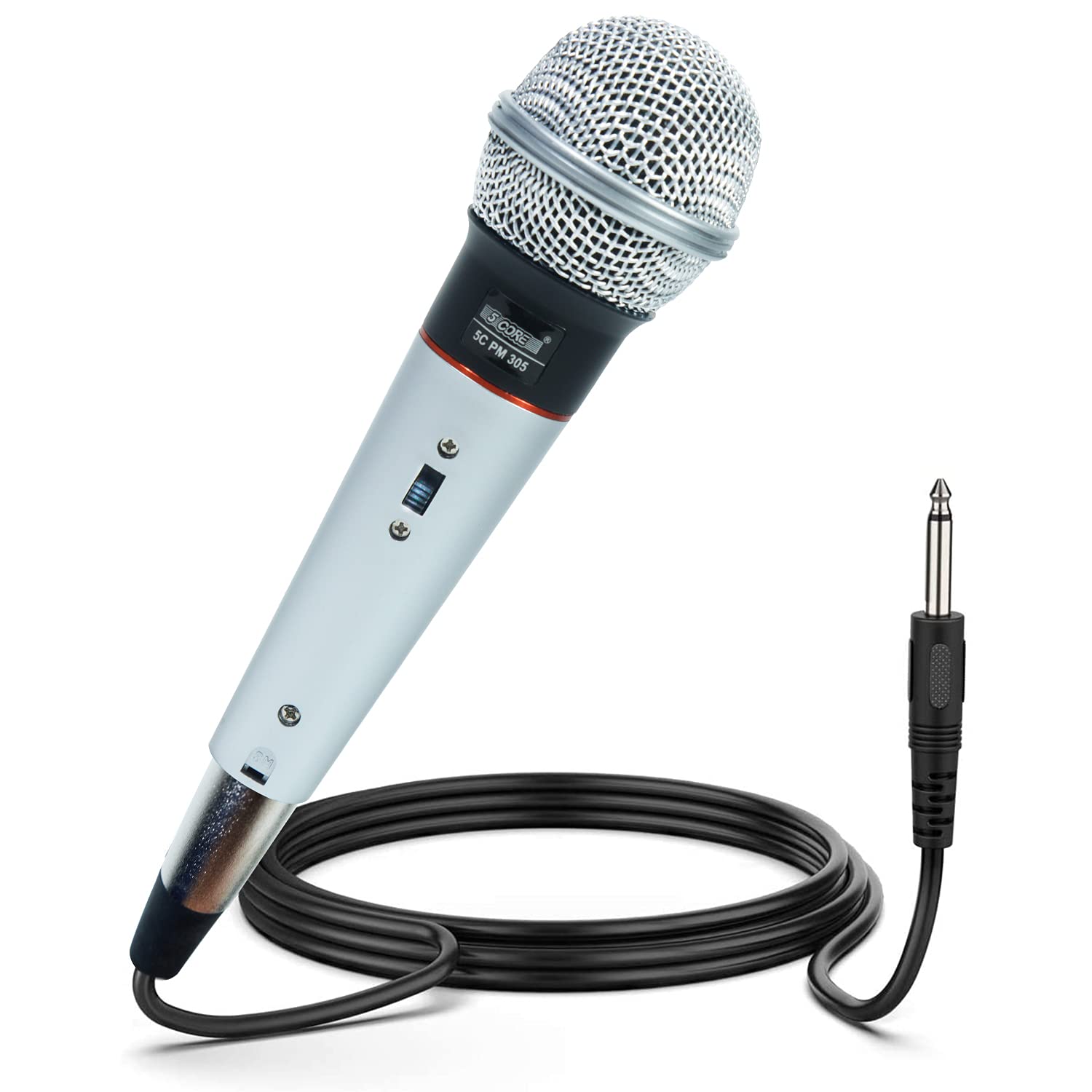 5 Core Premium Handheld Microphone Unidirectional Vocal Dynamic Cardioid Mic With Detachable 10Ft Xlr Cable, Mesh Grille & On/Of
