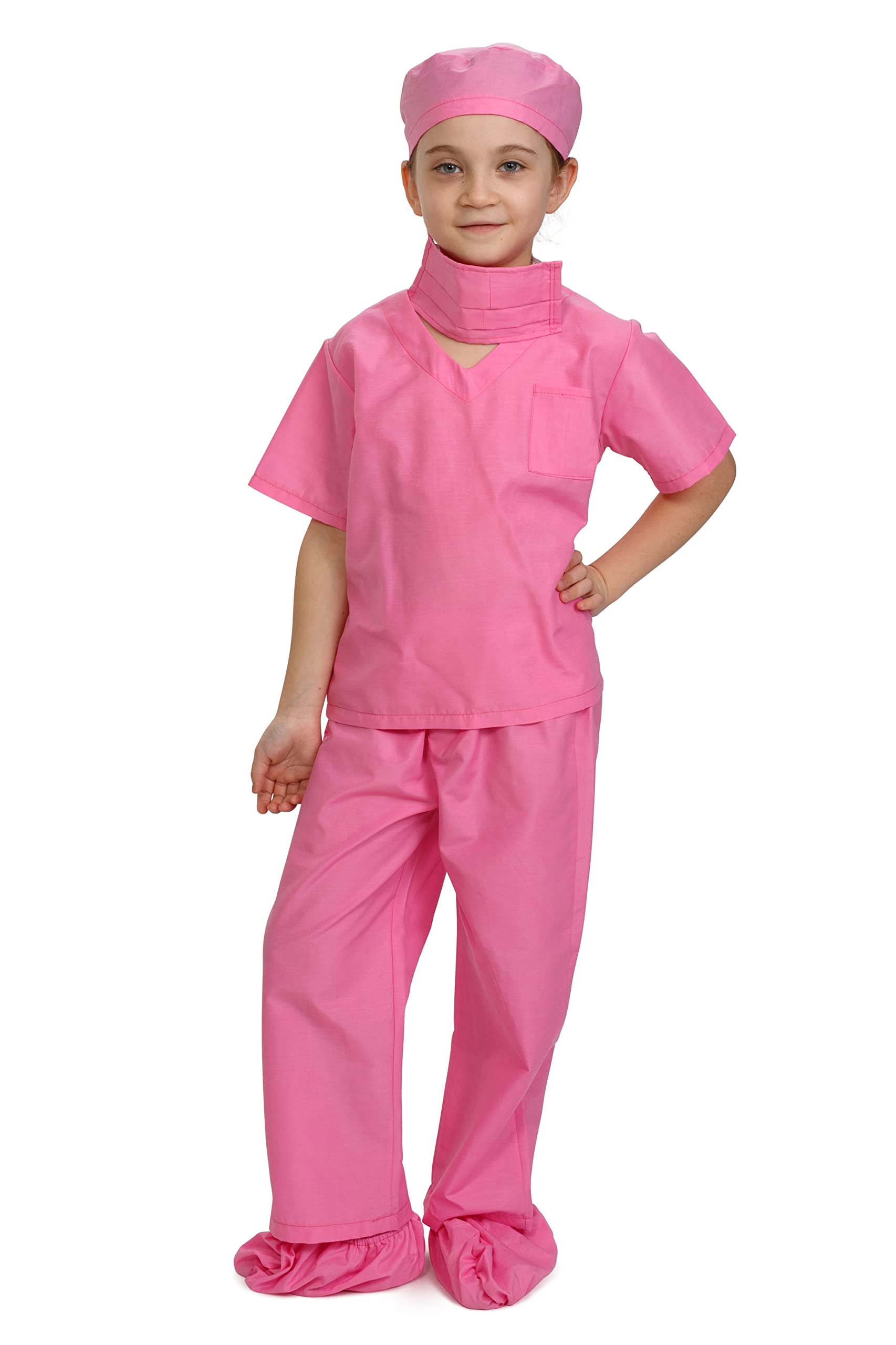 Dress Up America Pink Doctor Scrubs - M (8-10)