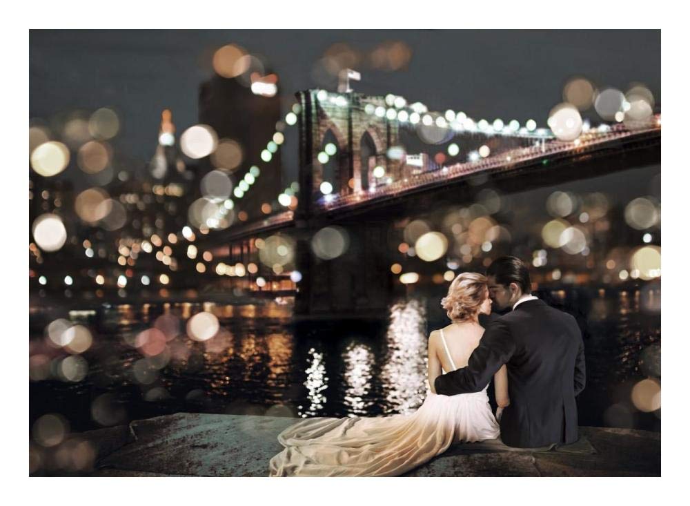 Kissing in a NY Night-Paper Art-24x17.62”