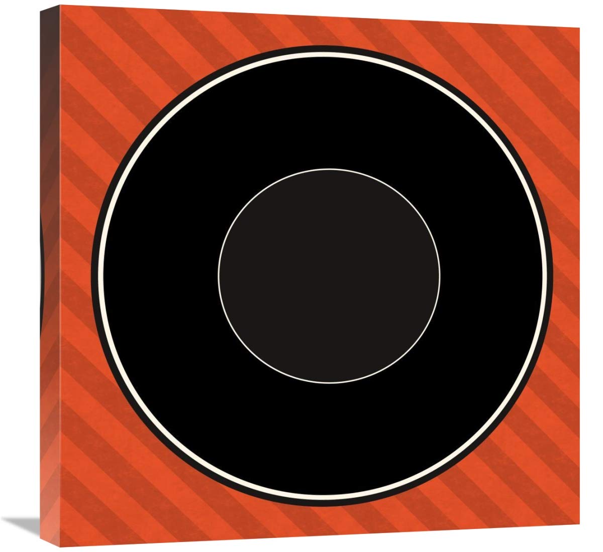 Mealtime: Red Stripes - Plate-Canvas Art-24x24”