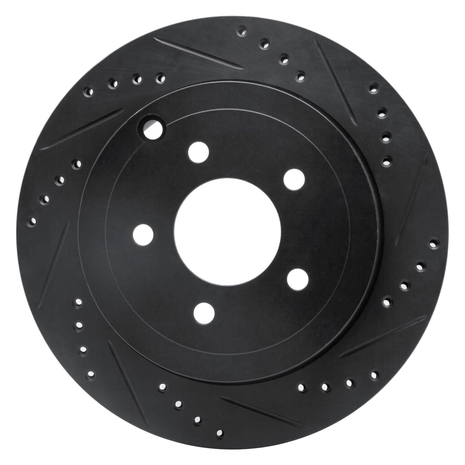 R1 Concepts Brake Rotor Drilled and Slotted Black ECB-54156R
