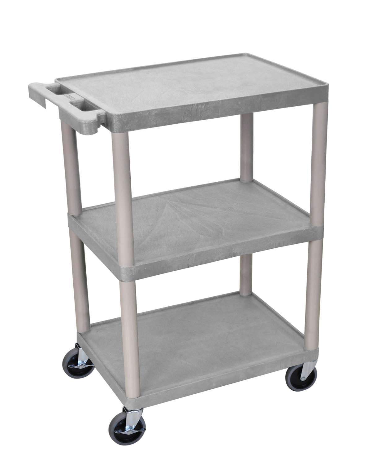Luxor 3 Shelf Utility Cart Gray