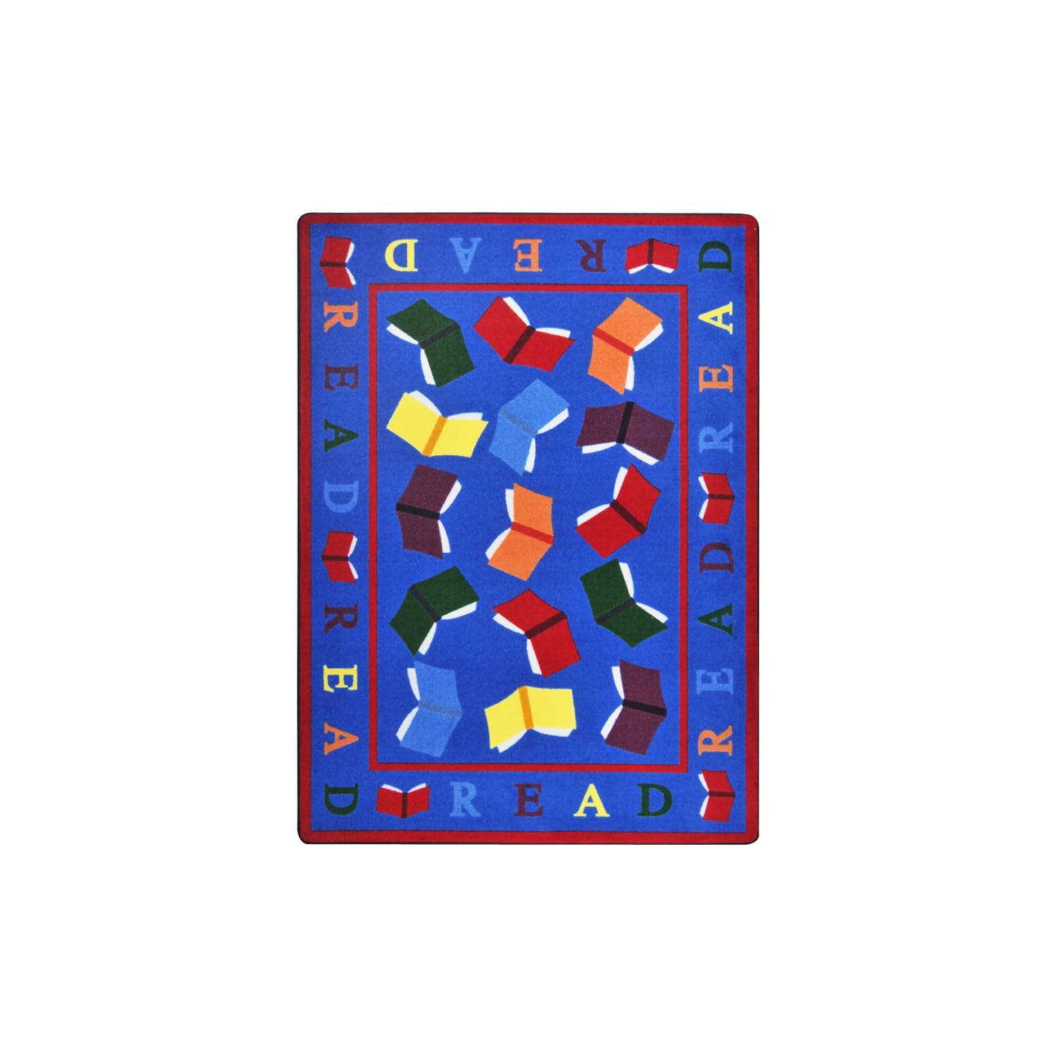 Scattered Books 109 x 132??area rug in color Multi