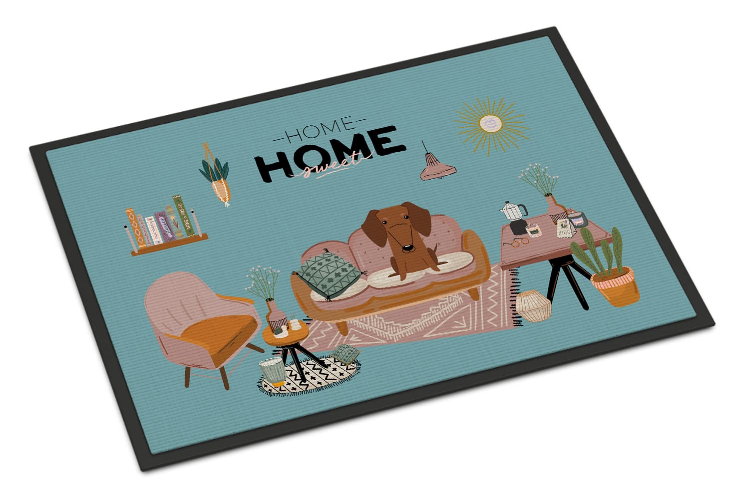 Red Brown Dachshund Sweet Home Indoor or Outdoor Mat 18x27 CK7975MAT