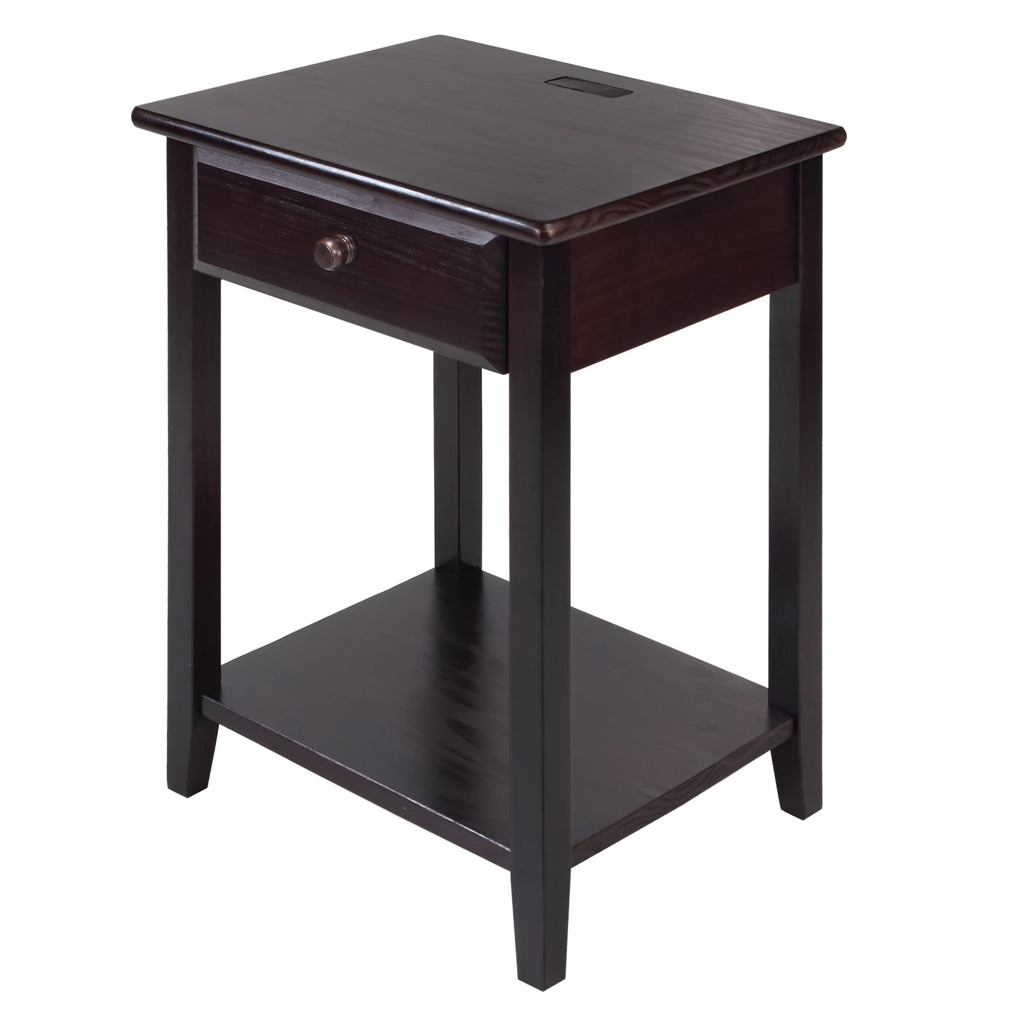 Night Owl Nightstand with USB Port-Espresso