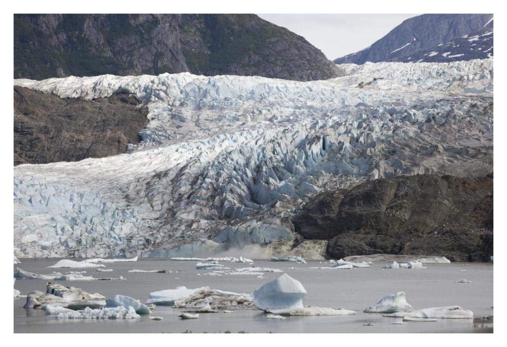 Terminal moraine and glacial lake, Mendenhall Glacier, Juneau, Alaska-Paper Art-38x26”