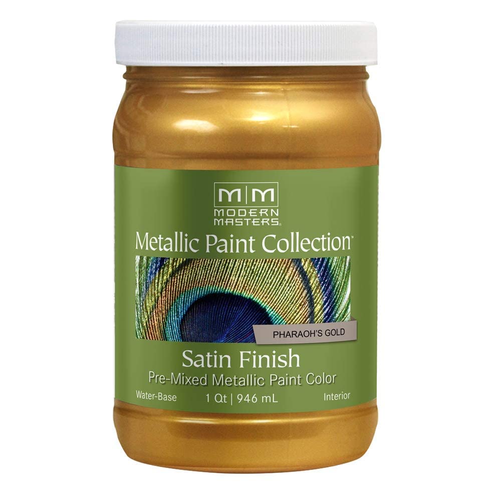 Modern Masters 1 Qt Me660 Pharaohs Gold Metallic Paint Collection Water-Based Decorative Metallic Paint