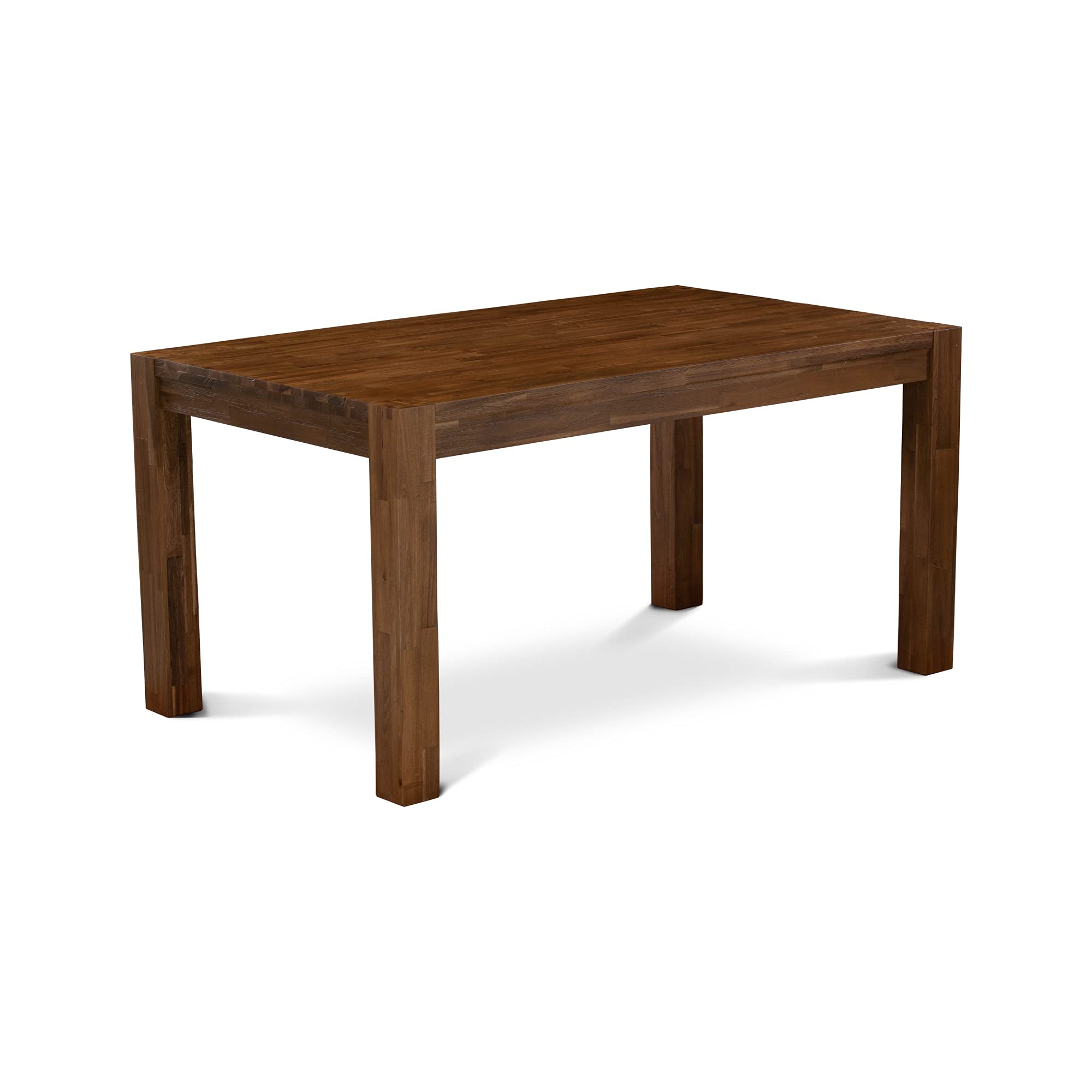 Casafoyer CNAB5-NN-35 Celina 5 Piece Modern Dining Set Includes a Rectangle Rustic Wood Wooden Table and 4 Doeskin Linen Fabric Upholstered Chairs, 36x60 Inch