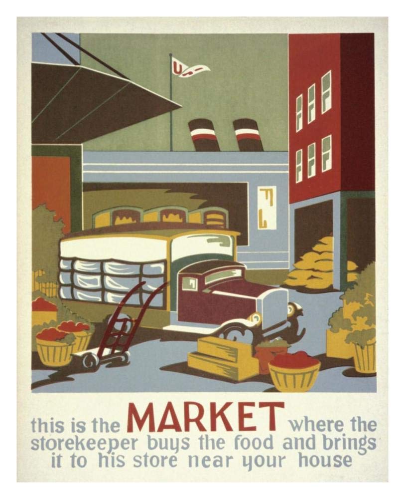 This is the market where the storekeeper buys the food-Paper Art-24x30”